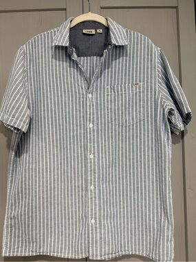 Vans Men's Vertical Stripe Short-Sleeve Button-Up Shirt size M